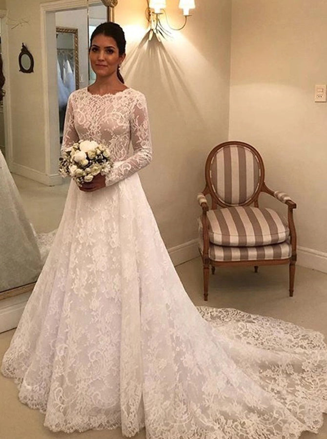Modest Lace Wedding Dresses,Princess A ...